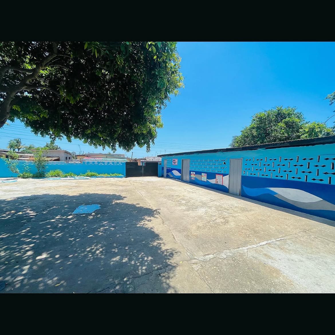 The school courtyard